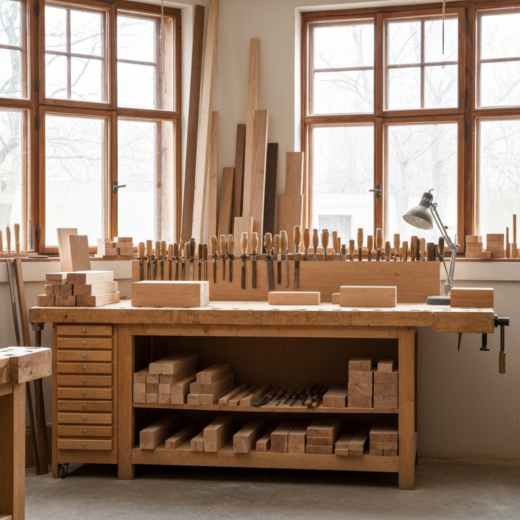 Professional woodworking workshop
